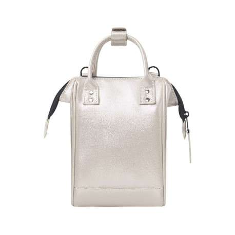 Petit sac à bandoulière ajustable or uni à anses et fermeture zippée - Image 2