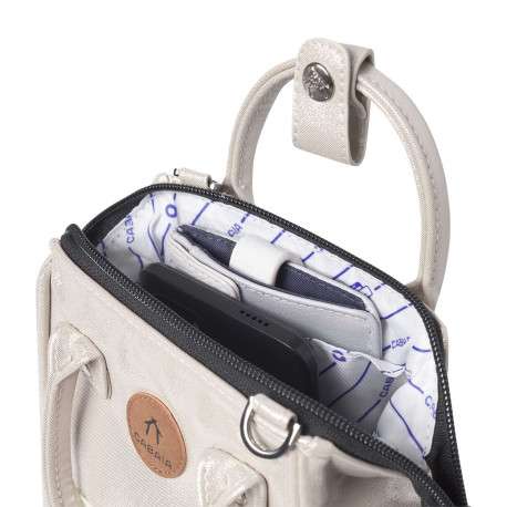 Petit sac à bandoulière ajustable or uni à anses et fermeture zippée - Image 3