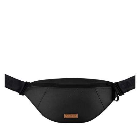 Banane noire unie reversible à bandoulière ajustable et fermeture zippée