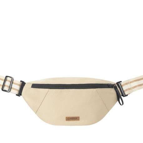 Banane beige unie reversible à bandoulière ajustable et fermeture zippée - Image 2
