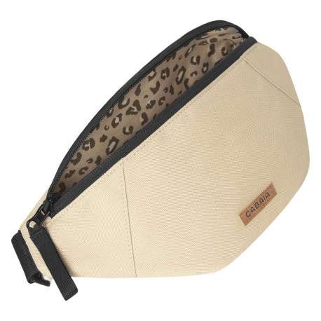 Banane beige unie reversible à bandoulière ajustable et fermeture zippée - Image 5