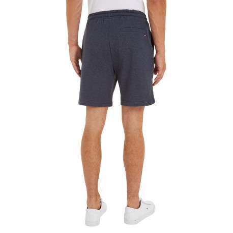 Short jogging en coton marine uni avec une coupe droite et nom floqué - Image 4