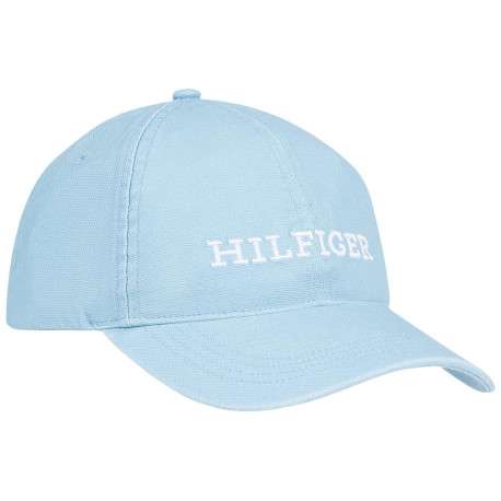 Casquette en coton bleue unie coupe strapback avec un clip à l'arrière