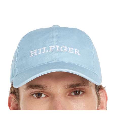 Casquette en coton bleue unie coupe strapback avec un clip à l'arrière - Image 3