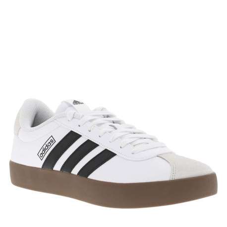 Tennis blanches avec semelle à talon plat avec empiècements en cuir nubuck - Image 9