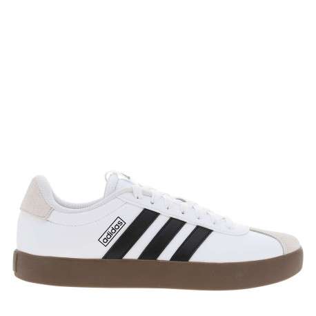 Tennis blanches avec semelle à talon plat avec empiècements en cuir nubuck - Image 2