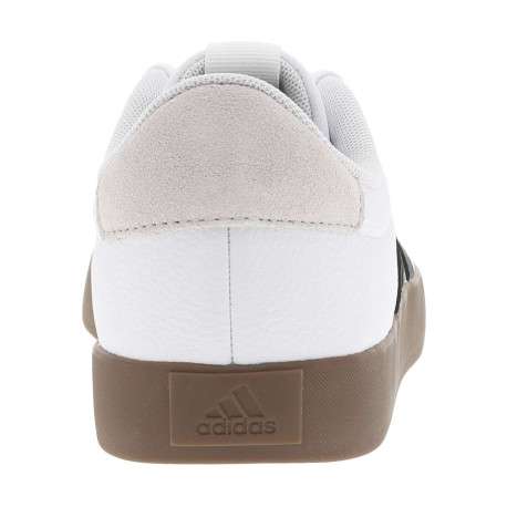 Tennis blanches avec semelle à talon plat avec empiècements en cuir nubuck - Image 12