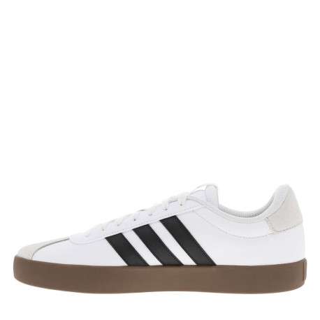 Tennis blanches avec semelle à talon plat avec empiècements en cuir nubuck - Image 8