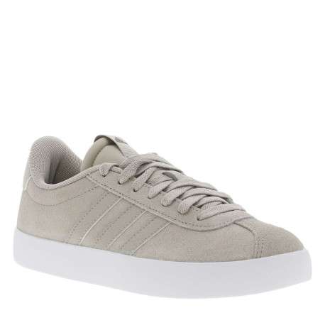 Baskets basses tennis Vl Court 3.0 en cuir enduit taupe avec des lacets plats - Image 3