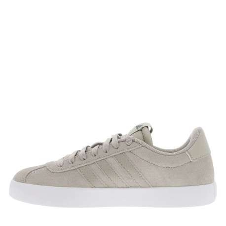 Baskets basses tennis Vl Court 3.0 en cuir enduit taupe avec des lacets plats