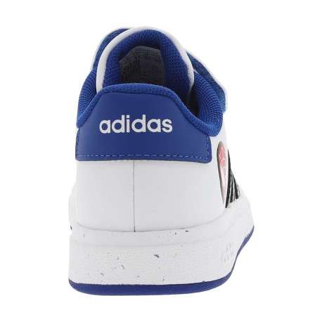 Baskets basses tennis blanches avec lacets plats et une bande auto-agrippante - Image 6
