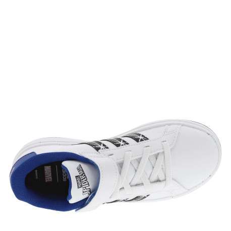 Baskets basses tennis blanches avec lacets plats et une bande auto-agrippante - Image 4