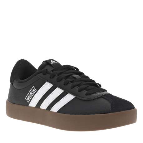 Baskets basses tennis Vl Court 3.0 noires avec lacets plats et semelle marron - Image 3