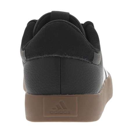 Baskets basses tennis Vl Court 3.0 noires avec lacets plats et semelle marron - Image 6