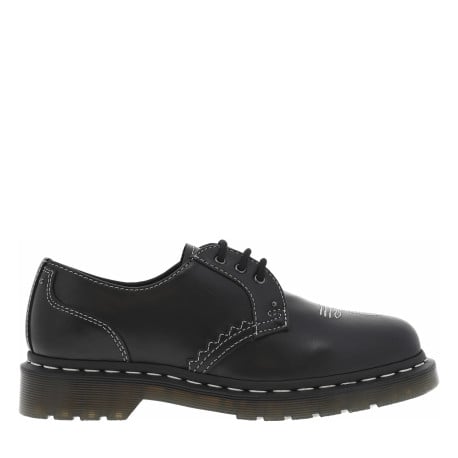 Derbies 1461 Gothic Americana en cuir noires à talon plat et à lacets plats