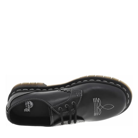 Derbies 1461 Gothic Americana en cuir noires à talon plat et à lacets plats - Image 4