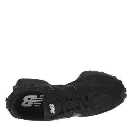 Baskets basses running 327 en cuir et cuir nubuck noires avec des lacets plats - Image 4