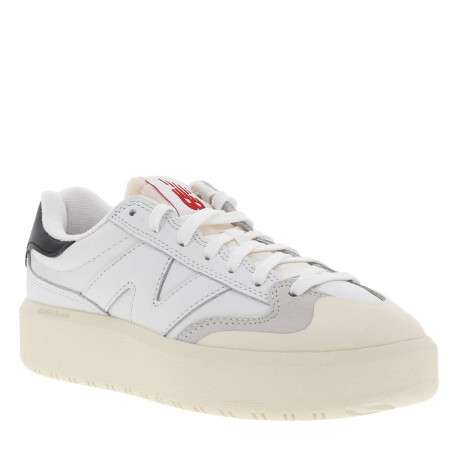 Baskets basses tennis 302 en cuir blanches à plateforme avec des lacets plats - Image 3