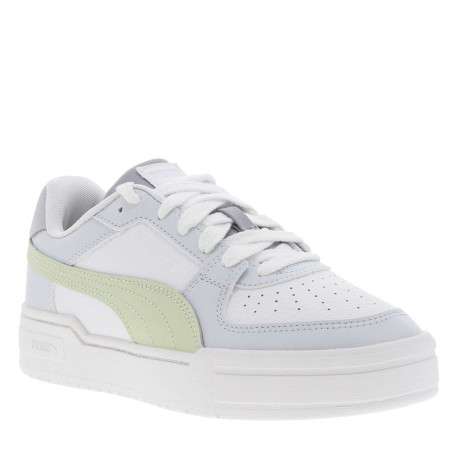 Baskets basses tennis Ca Pro en cuir blanches, grises et vert d'eau avec lacets - Image 3