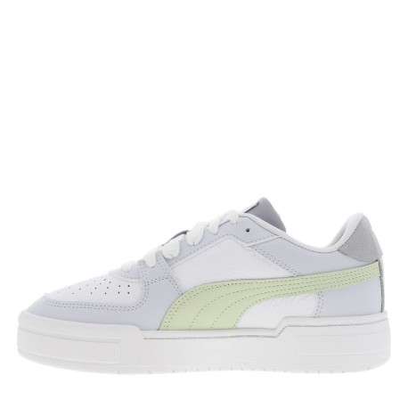 Baskets basses tennis Ca Pro en cuir blanches, grises et vert d'eau avec lacets
