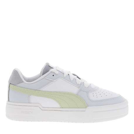 Baskets basses tennis Ca Pro en cuir blanches, grises et vert d'eau avec lacets - Image 2