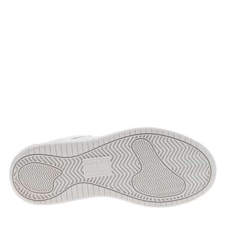 Baskets basses tennis en cuir blanches avec lacets plats et semelle compensée - Image 5