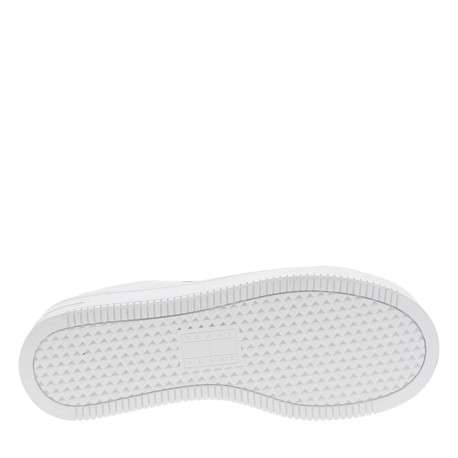 Baskets basses tennis en cuir blanches avec semelle plateforme et lacets plats - Image 5