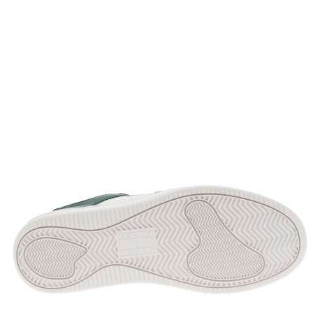 Baskets basses tennis en cuir vertes et blanches avec des lacets plats - Image 5