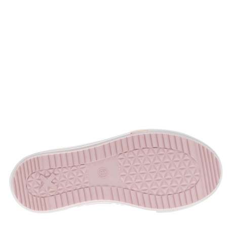 Baskets montantes en toile rose à semelle plateau avec lacets plats et zip - Image 5