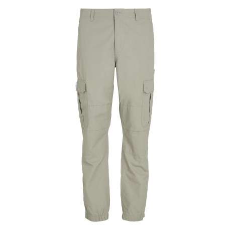Pantalon Ethan en coton kaki uni avec une coupe cargo et poches cuisses