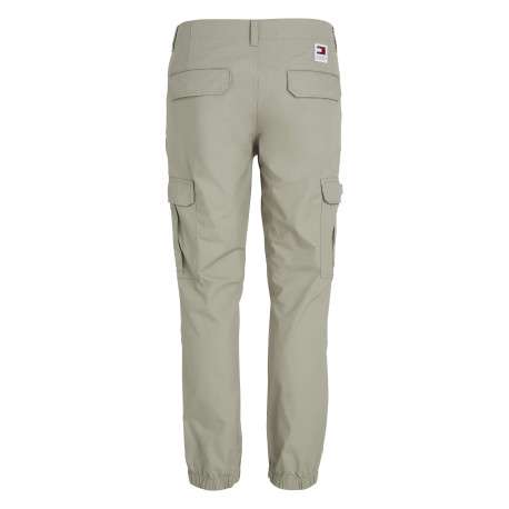 Pantalon Ethan en coton kaki uni avec une coupe cargo et poches cuisses - Image 2