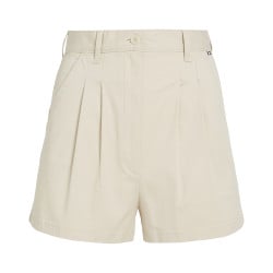Short Claire en coton beige uni avec une coupe chino et 5 passants