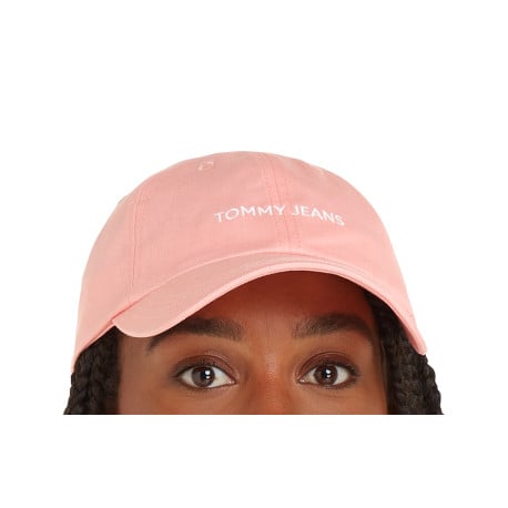 Casquette en coton rose unie avec une coupe strapback et nom de la marque - Image 3