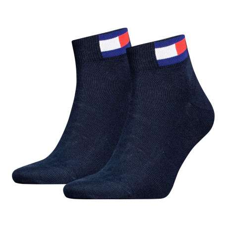 Lot de 2 paires de chaussettes en coton mélangé marine unies coupe courte