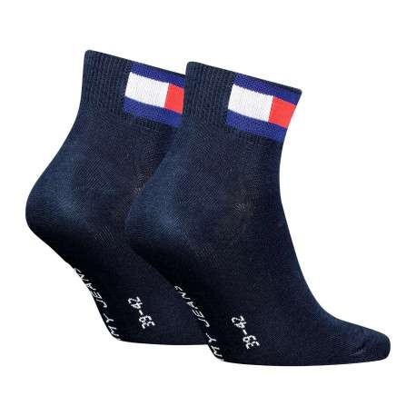 Lot de 2 paires de chaussettes en coton mélangé marine unies coupe courte - Image 2
