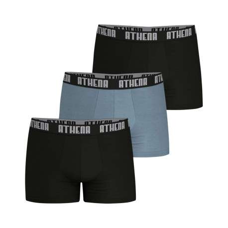Lot de 3 boxers en coton multicolores unis à coupe fermée et taille élastiquée