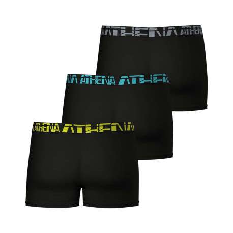 Lot de 3 boxers en coton noirs unis à coupe fermée et taille élastiquée - Image 2