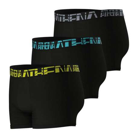 Lot de 3 boxers en coton noirs unis à coupe fermée et taille élastiquée - Image 3
