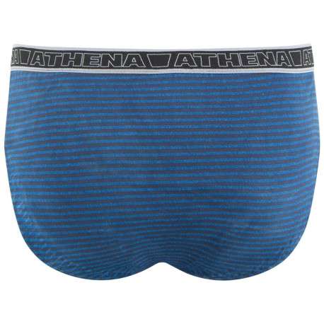 Lot de 3 slips en coton marine unis à coupe fermée et taille élastiquée - Image 3