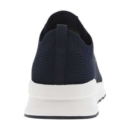Baskets basses running bleu marine avec des lacets plats et slip-on - Image 6