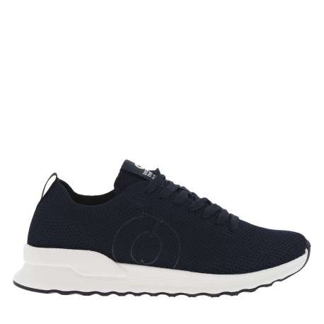 Baskets basses running bleu marine avec des lacets plats et slip-on - Image 2