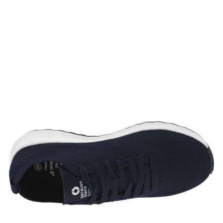Baskets basses running bleu marine avec des lacets plats et slip-on - Image 4
