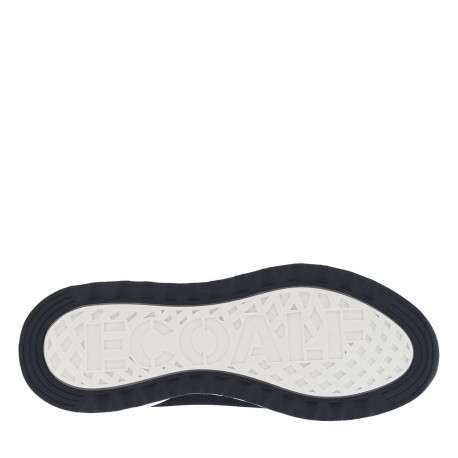 Baskets basses running bleu marine avec des lacets plats et slip-on - Image 5