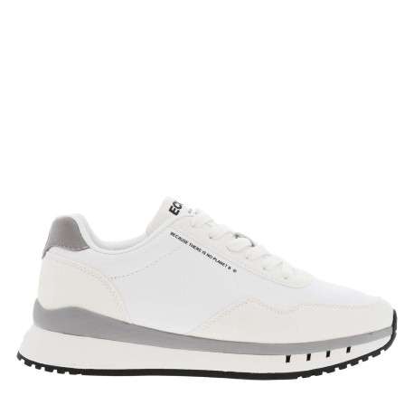 Baskets basses blanches avec une semelle running et des lacets plats - Image 2