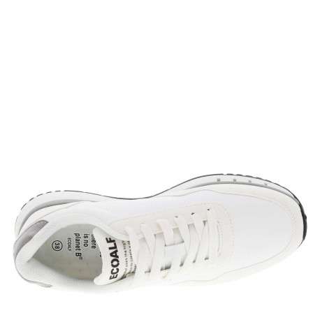 Baskets basses blanches avec une semelle running et des lacets plats - Image 4