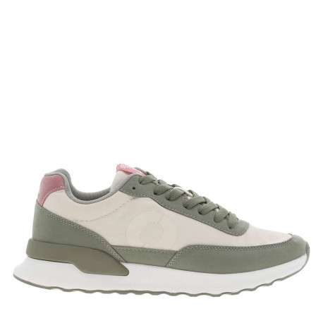 Baskets basses kaki avec des lacets plats et une semelle running - Image 2