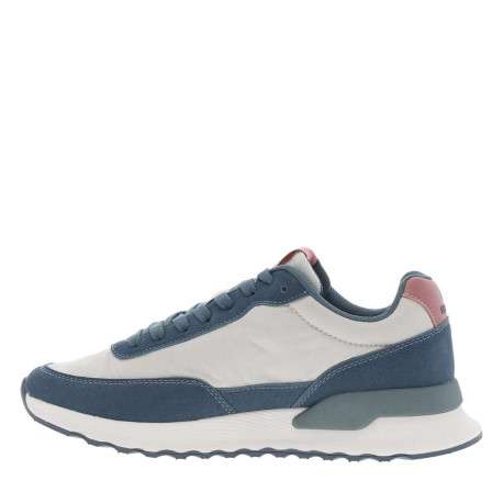 Baskets basses bleu jean avec une semelle running et des lacets plats - Image 3