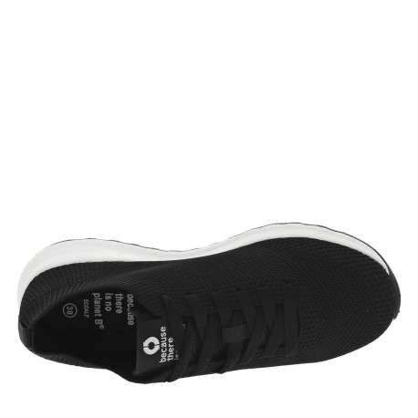 Baskets basses running noires en slip-on avec des lacets plats - Image 4