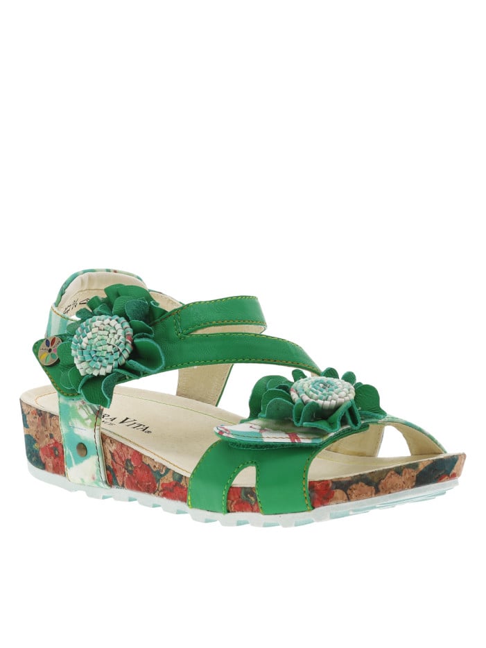 Nu-pieds verts à talon...
