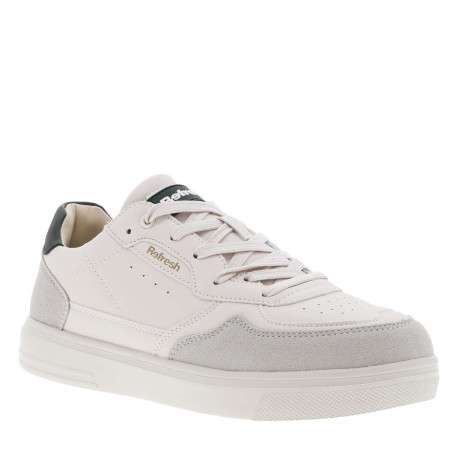 Baskets basses tennis vertes, grises et blanches avec des lacets plats - Image 3
